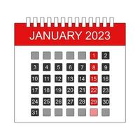 Monat Januar Tag 2023 Symbol vektor