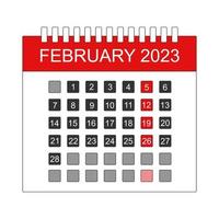 Monat Februar Tag 2023 Symbol vektor