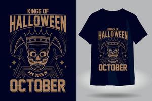 könige von halloween werden im oktober vintage t-shirt design geboren vektor