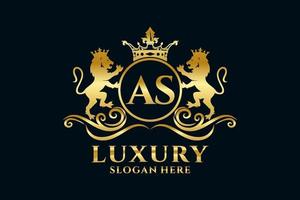 Initiale als Letter Lion Royal Luxury Logo-Vorlage in Vektorgrafiken für luxuriöse Branding-Projekte und andere Vektorillustrationen. vektor