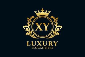 Royal Luxury Logo-Vorlage mit anfänglichem xy-Buchstaben in Vektorgrafiken für luxuriöse Branding-Projekte und andere Vektorillustrationen. vektor