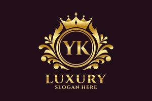 anfängliche yk-Buchstabe königliche Luxus-Logo-Vorlage in Vektorgrafiken für luxuriöse Branding-Projekte und andere Vektorillustrationen. vektor
