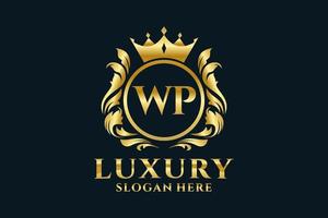 Royal Luxury Logo-Vorlage mit anfänglichem wp-Buchstaben in Vektorgrafiken für luxuriöse Branding-Projekte und andere Vektorillustrationen. vektor