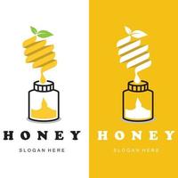Set von kreativem Honig-Logo mit Slogan-Vorlage vektor