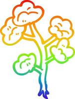 Regenbogen-Gradientenlinie Zeichnung Cartoon-Blumen vektor