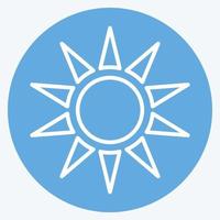 Symbol Sonnenlicht. im Zusammenhang mit Thailand-Symbol. blaue augen stil. einfaches Design editierbar. einfache Abbildung. einfache Vektorsymbole. Weltreisetourismus. thailändisch vektor