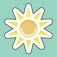 Aufkleberlinie geschnittenes Sonnenlicht. im Zusammenhang mit Thailand-Symbol. einfaches Design editierbar. einfache Abbildung. einfache Vektorsymbole. Weltreisetourismus. thailändisch vektor