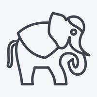 ikon elefant. relaterad till thailand symbol. linje stil. enkel design redigerbar. enkel illustration. enkel vektor ikoner. värld resa turism. thai