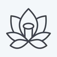 Symbol Lotus. im Zusammenhang mit Thailand-Symbol. Linienstil. einfaches Design editierbar. einfache Abbildung. einfache Vektorsymbole. Weltreisetourismus. thailändisch vektor