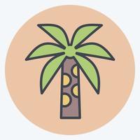 Symbol Palme. im Zusammenhang mit Thailand-Symbol. Farbe Mate-Stil. einfaches Design editierbar. einfache Abbildung. einfache Vektorsymbole. Weltreisetourismus. thailändisch
