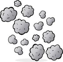 freihändig gezeichnete Cartoon-Rauchwolken vektor