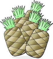 Freihändig gezeichnete Cartoon-Ananas vektor