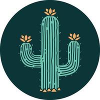 ikonisches Bild im Tattoo-Stil eines Kaktus vektor