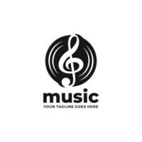 musik enkel platt logotyp vektor