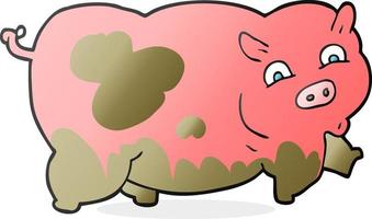Freihand gezeichnetes Cartoon-Schwein vektor