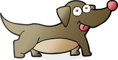 freehand dragen tecknad serie Lycklig liten hund vektor