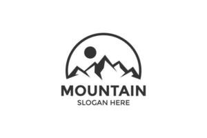 minimalistisk logotyp design modern stil berg vektor