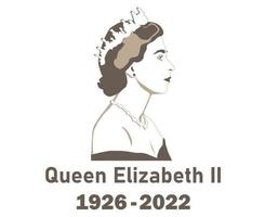 drottning Elizabeth ung ansikte porträtt brun 1926 2022 brittiskt förenad rike nationell Europa Land vektor illustration abstrakt design