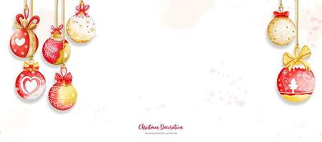 hängande av jul boll bakgrund. digital måla vattenfärg illustration vektor