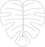 Monstera deliciosa Monstera-Blatt-Vektorsymbol schwarz-weiß vektor