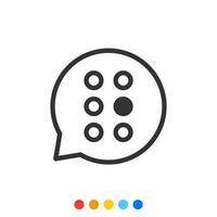 Braille-Sprachikone oder Logo, Vektor und Illustration.