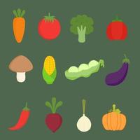 Gemüse flaches Design Vektorgrafiken vektor