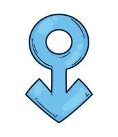 blaues männliches Geschlechtssymbol vektor