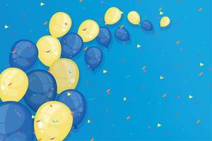gelbe und blaue Luftballons vektor
