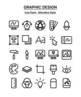 Monoline-Grafikdesign-Icon-Pack vektor