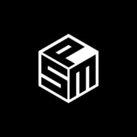 smp-Buchstaben-Logo-Design mit schwarzem Hintergrund in Illustrator, Würfel-Logo, Vektor-Logo, moderner Alphabet-Schriftart-Überlappungsstil. Kalligraphie-Designs für Logo, Poster, Einladung usw. vektor