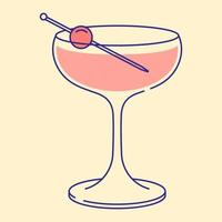 Cocktailglas-Symbol-Vektor-Illustration, flaches Design vektor