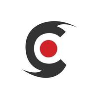 brev c Centrum punkt modern logotyp vektor