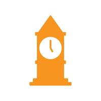 eps10 Orange Vektor Uhrturm abstrakte solide Symbol isoliert auf weißem Hintergrund. big ben tower symbol in einem einfachen, flachen, trendigen, modernen stil für ihr website-design, logo und mobile anwendung