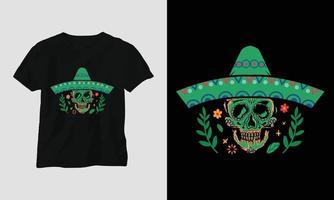 tag der toten - dia de los muertos spezielles t-shirt design vektor