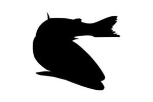 Lachsfischsilhouette für Symbol, Symbol, Logo, Piktogramm, Apps, Website oder Grafikdesignelement. Vektor-Illustration vektor