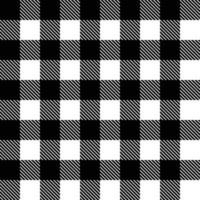 Tartan-Muster. schwarz weiß tartan schottland nahtlos. weißes und schwarzes Holzfällerbüffel-Plaid. vektor