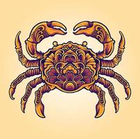 årgång elegant krabba ornament illustration vektor