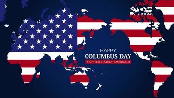 columbus day vereinigte staaten von amerika hintergrund mit weltkarte vektor