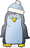 freehand dragen tecknad serie pingvin vektor