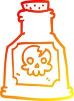 warme Gradientenlinie Zeichnung Cartoon-Gift in einer Flasche vektor