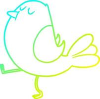 Kalte Gradientenlinie Zeichnung Cartoon-Vogel vektor