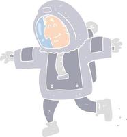 platt Färg illustration av astronaut vektor