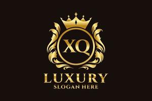 Royal Luxury Logo-Vorlage mit anfänglichem xq-Buchstaben in Vektorgrafiken für luxuriöse Branding-Projekte und andere Vektorillustrationen. vektor