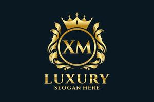 Royal Luxury Logo-Vorlage mit anfänglichem xm-Buchstaben in Vektorgrafiken für luxuriöse Branding-Projekte und andere Vektorillustrationen. vektor