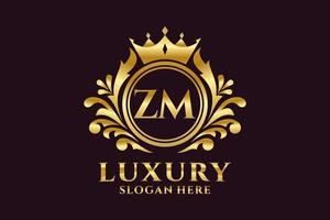 Anfangszm-Buchstabe Royal Luxury Logo-Vorlage in Vektorgrafiken für luxuriöse Branding-Projekte und andere Vektorillustrationen. vektor