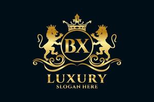 Anfangsbuchstabe bx lion royal Luxus-Logo-Vorlage in Vektorgrafiken für luxuriöse Branding-Projekte und andere Vektorillustrationen. vektor