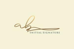 första ab brev signatur logotyp mall elegant design logotyp. hand dragen kalligrafi text vektor illustration.