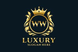 Royal Luxury Logo-Vorlage mit anfänglichem ww-Buchstaben in Vektorgrafiken für luxuriöse Branding-Projekte und andere Vektorillustrationen. vektor