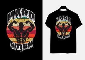 harte Arbeit Retro-T-Shirt-Design vektor