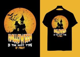 halloween är de bäst typ av skrämsel retro t-shirt design vektor